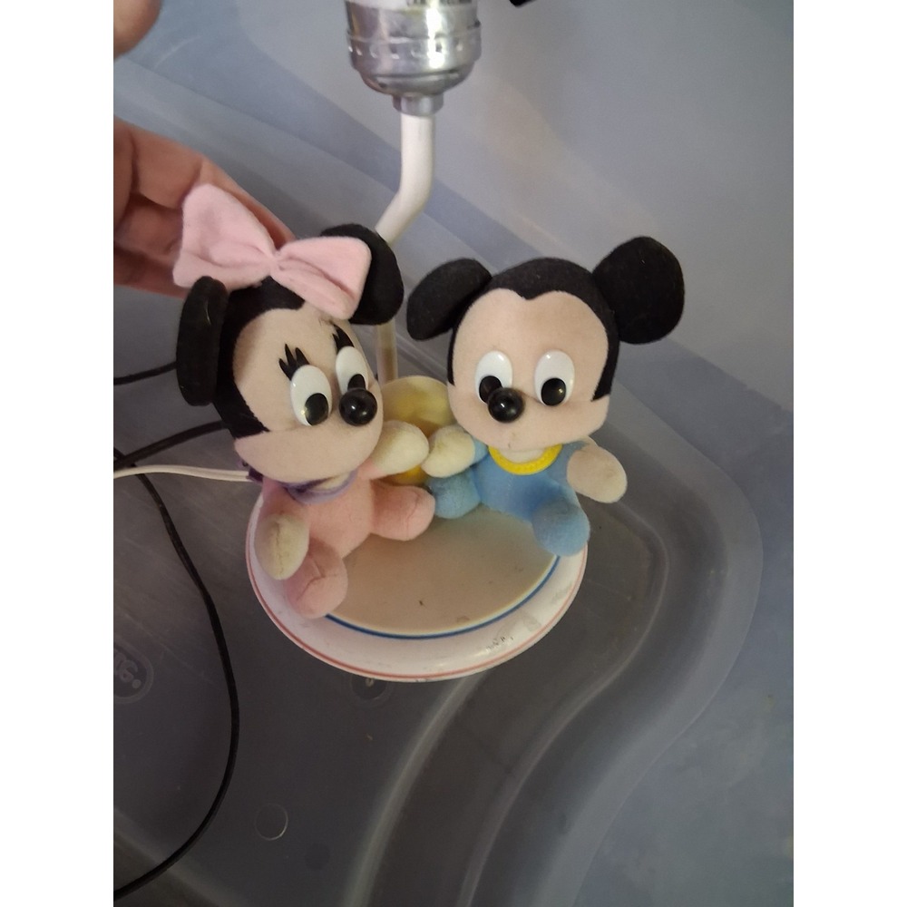 Vintage Disney Babies Mickey Minnie Mouse Nursery Lamp Dolly RARE HTF